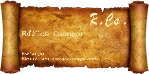 Rács Csongor névjegykártya